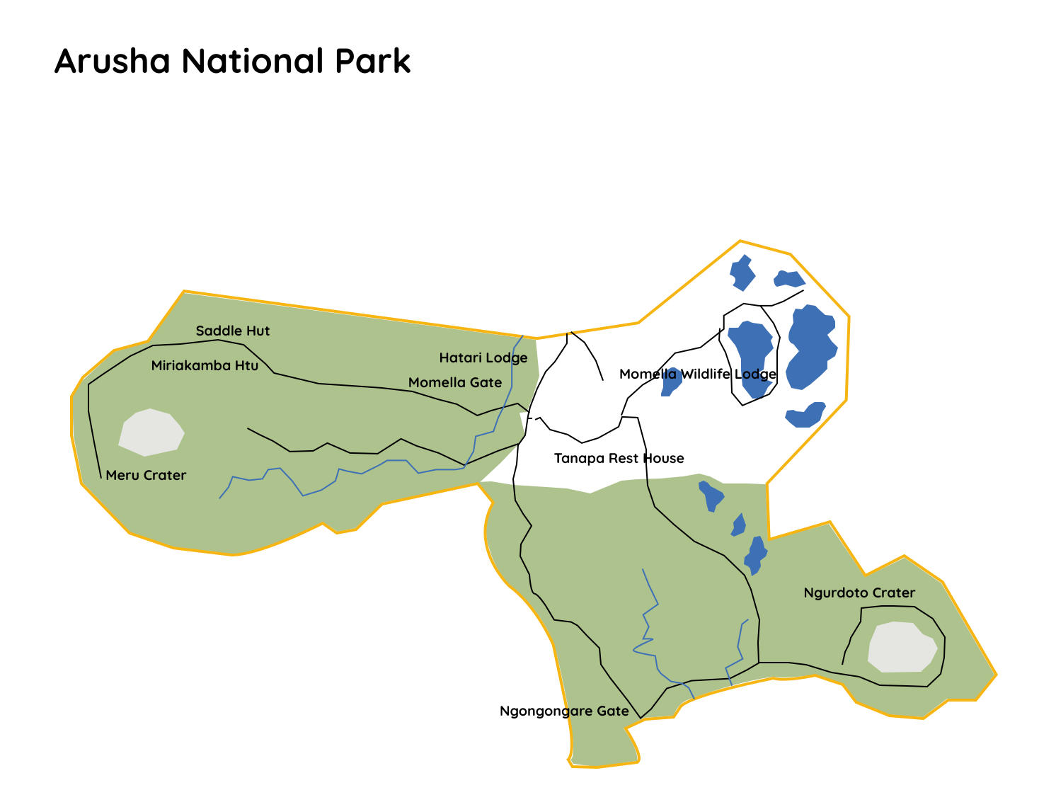 Arusha National Park Map